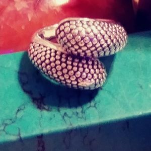 NWT-UNISEX 3/4" BEADED STERLING BYPASS RING SIZE 9